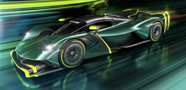 Sebastian Vettel and the Aston Martin Valkyrie